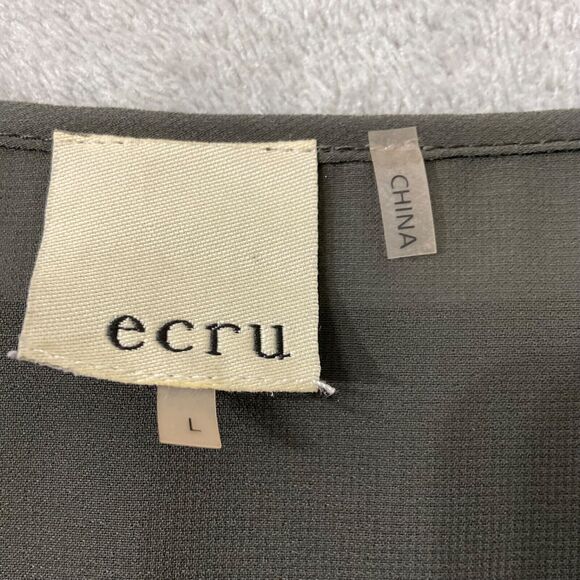 ecru Modal -Cashmere Tunic Top women’s L green long sleeve v-neck soft casual - Picture 2 of 12